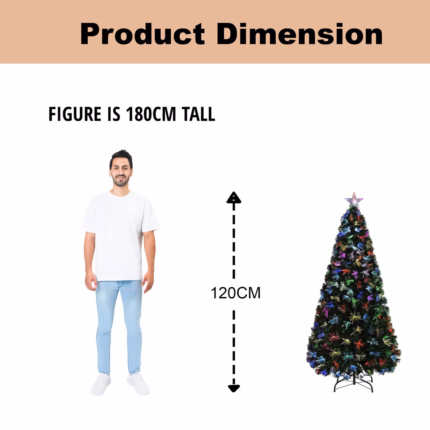 Shatchi Green Flowers Fibre Optic LED Pre-Lit Christmas Tree with Multicolour Lights, Height: 120 cm – 6