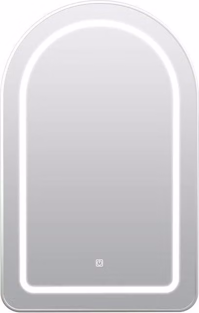 KEEPREAPER Arched Metal Frame LED Bathroom Cabinet with 2 Shelves and Sensor Switch, Silver, W: 51 cm, H: 80 cm
