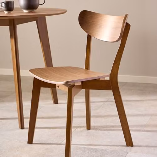 Furniture To Go Roxby Round Dining Table and 4 Dining Chairs in Walnut, W: 120 cm, D: 76 cm, H: 76 cm – 5