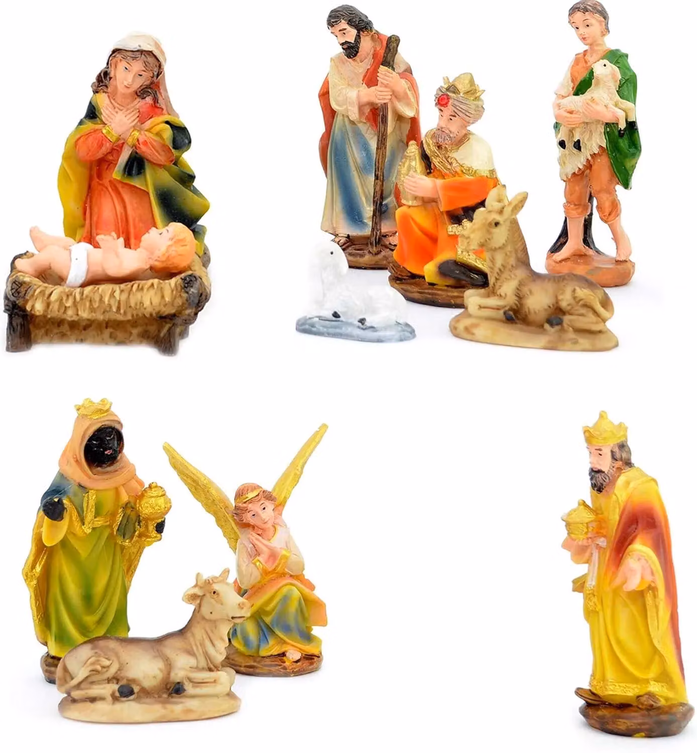 Shatchi Handmade Wooden Nativity Scene Jesus Christ Stable Figurine, Multicolour Christmas Decoration – 2