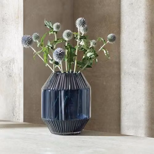 LSA International Rotunda Vase in Sapphire Blue, Handmade Mouthblown Glass, Height: 20 cm – 3