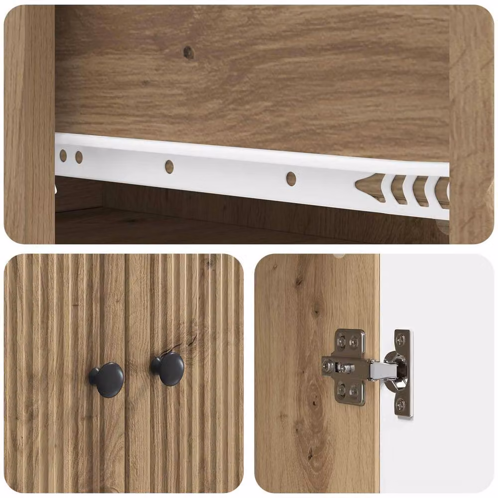 Berkfield Home 2-Piece Cabinet Set in Brown with Hinged Doors and Internal Drawers and Shelves – 3