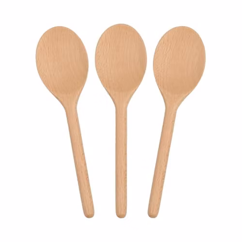 Argon Tableware Brown Wooden Cooking Spoons, Pack of 3, Heat Resistant and Non-Scratch – 1