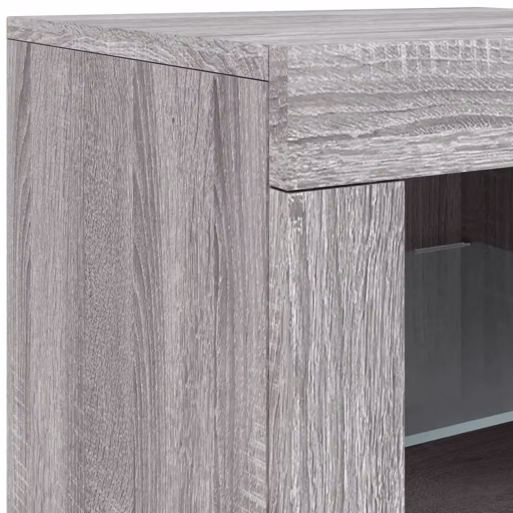 Berkfield Home Modern Sideboard with Integrated LED Lights in Grey Sonoma, W: 283 cm, D: 37 cm, H: 67 cm – 7