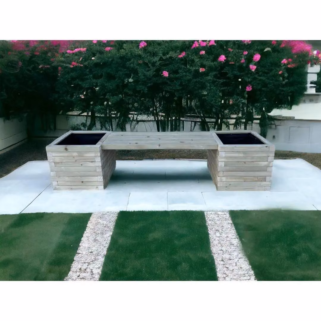 Buttercup Farm Somerset Double Planter Bench in Brown, W: 180 cm, D: 40 cm, H: 40 cm – 4