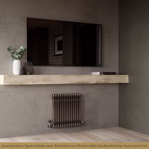 UK Radiators Alpha Raw Metal 2 Column Horizontal Traditional Cast-Iron Style Radiator in Silver, W: 59.2 cm, H: 60 cm – 3