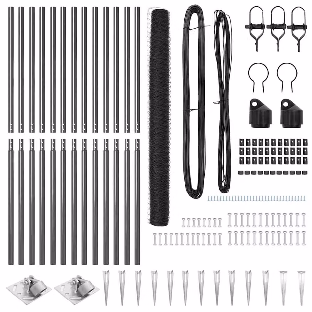Berkfield Home Grey PVC-Coated Metal Fencing Set of 2, W: 25 m, H: 1.5 m – 5