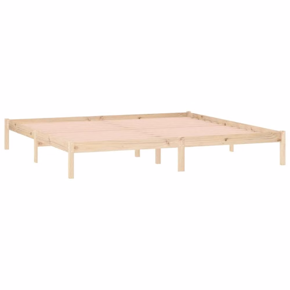 Berkfield Home King Size Solid Wood Pine Bed Frame in Light Oak, W/D/H: 193 x 203 x 31 cm – 3