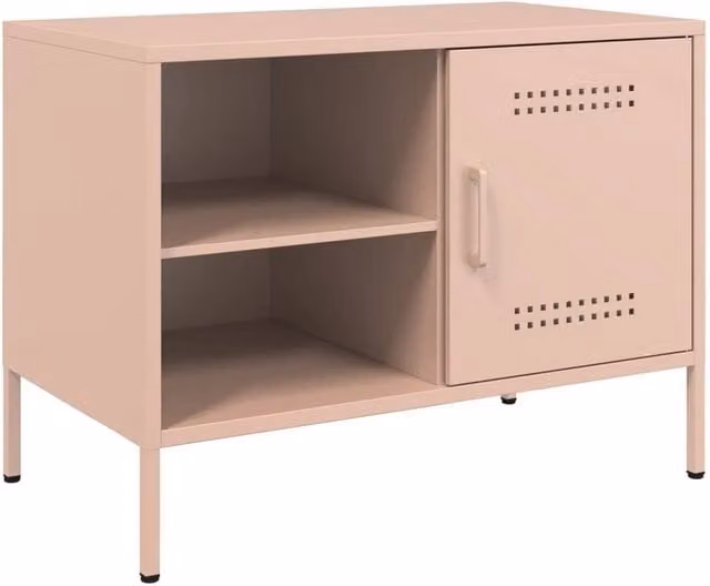 Berkfield Home Pink Metal TV Cabinet W: 68 cm, D: 39 cm, H: 50.5 cm