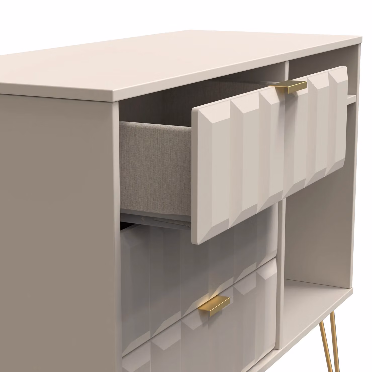 2 U Metro Ready Assembled 3 Drawer TV Unit in Taupe – 2