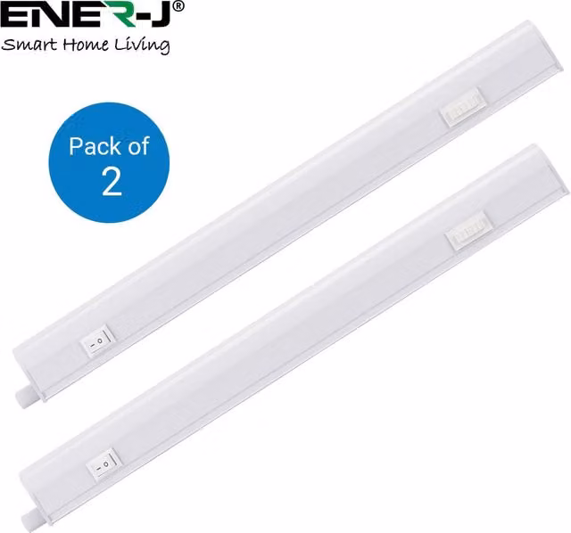 ENER-J 8W LED T5 Batten Light 2 Pack, White, W: 60 cm – 1