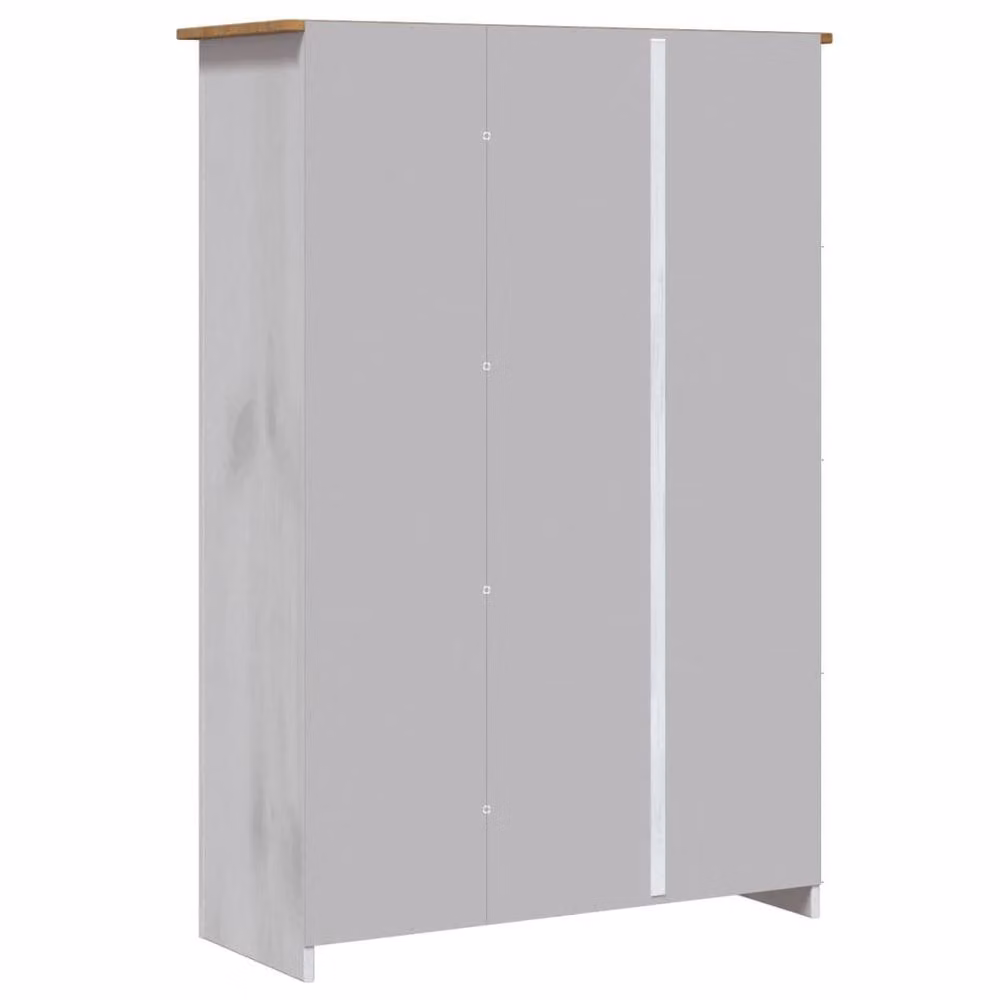Berkfield Home Panama Range 3-Door White Pine Wardrobe W/D/H: 118 x 50 x 171.5 cm – 3