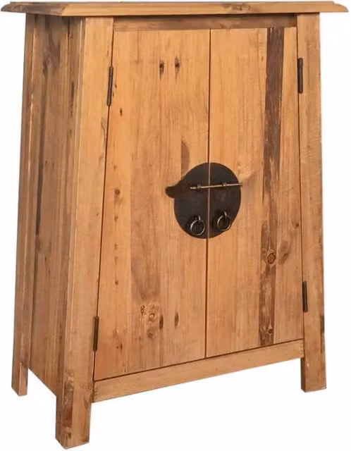 Berkfield Home Solid Pinewood Bathroom Side Cabinet in Brown, W/D/H: 59 x 32 x 80 cm – 1