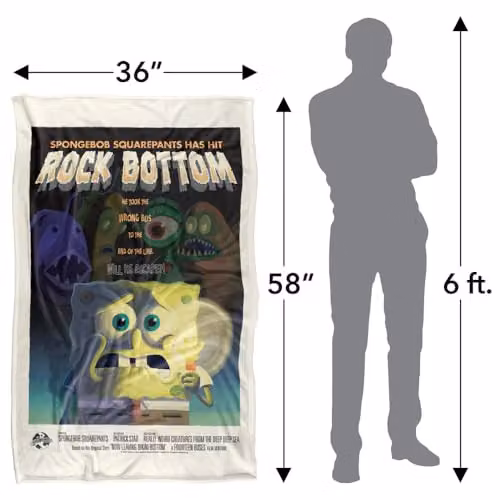 LOGOVISION Spongebob Rock Bottom Multicolour Fleece Throw Blanket for Adults – 2