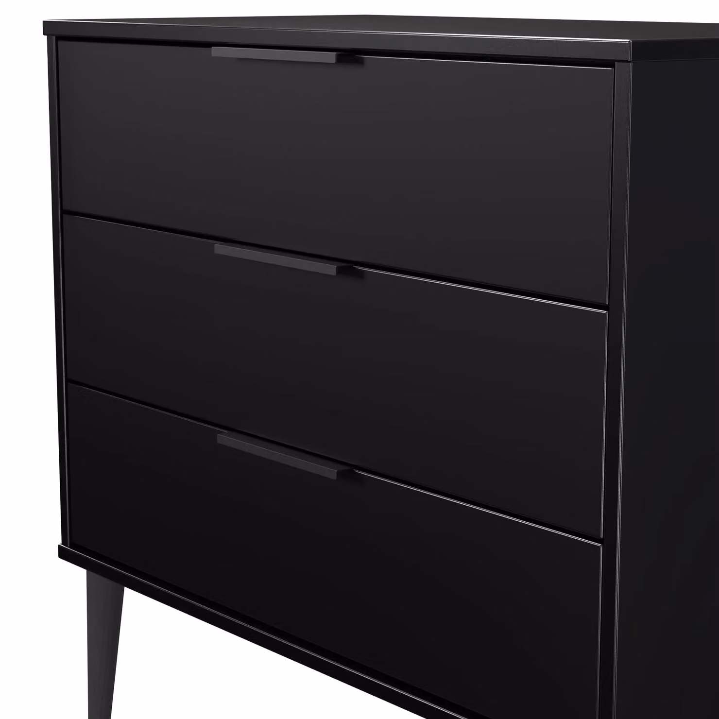 Ready Assembled 2 U Fuji 3 Drawer Chest in Matt Black – 4