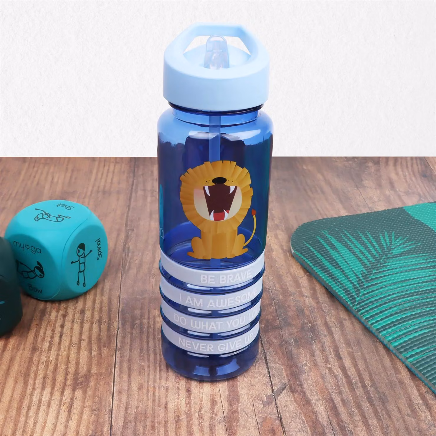 Myga Kids Wristbands Water Bottle, Blue, 650ml – 3