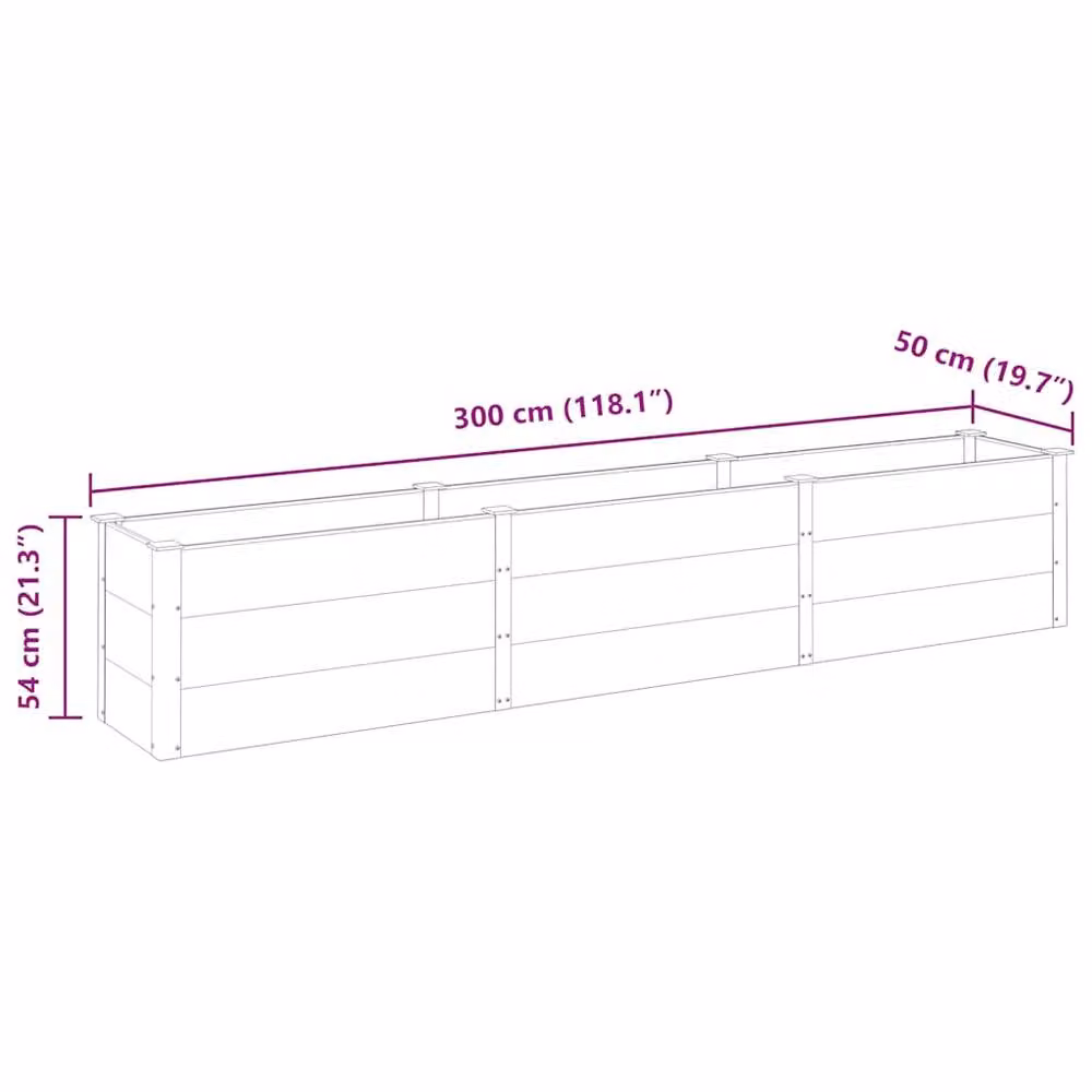 Berkfield Home Garden Grey WPC Raised Bed W: 300 cm, D: 50 cm, H: 54 cm – 2