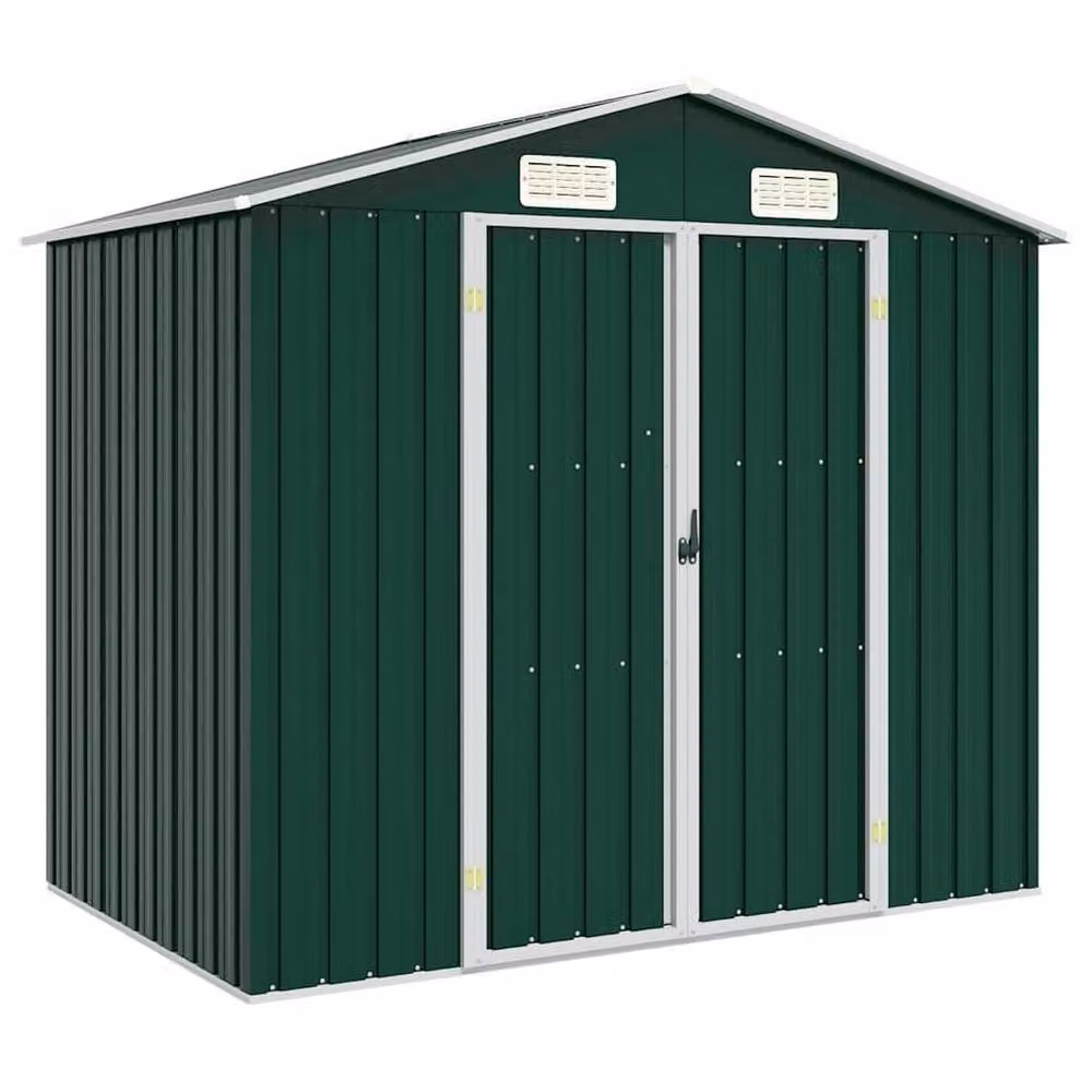 Berkfield Home Green Galvanised Steel Gable Garden Shed W/D/H: 205 x 129 x 183 cm – 2