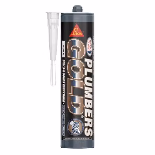 Everbuild Plumbers Gold Mould Resistant MS Polymer Sealant and Adhesive, White, 290 ml