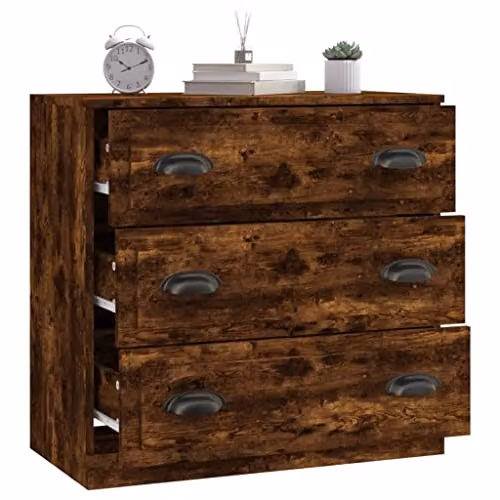 vidaXL Modern Sideboard in Smoked Oak, Brown, W/D/H: 70 x 35.5 x 67.5 cm – 4