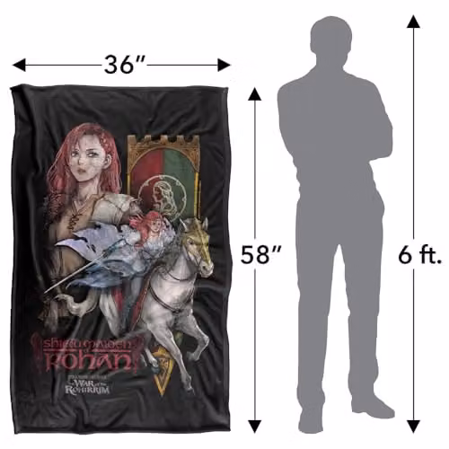 LOGOVISION Lord of the Rings War of the Rohirrim Hera Shieldmaiden of Rohan Homage Super Soft Fleece Throw Blanket, Multicolour, W: 91 cm, D: 147 cm – 4