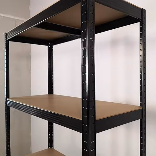 Samuel ALEXANDER Heavy Duty 5 Tier Metal Garage Shelving Storage Racking Unit, Black, W: 90 cm, D: 40 cm, H: 180 cm – 2