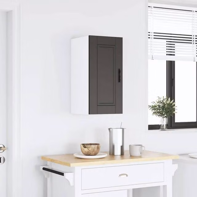 Berkfield Home Porto Black Matt Engineered Wood Wall Mounted Kitchen Cabinet