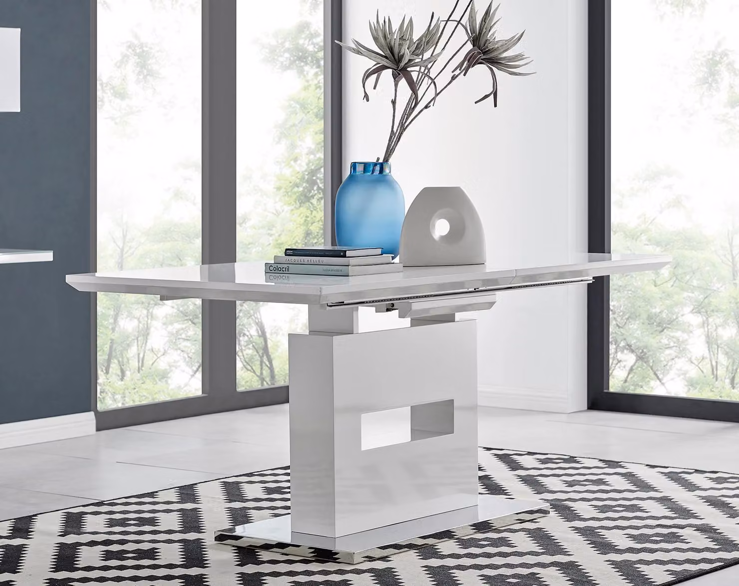 FurnitureboxUK Arezzo Modern White High Gloss Extending Rectangular Dining Table – 4
