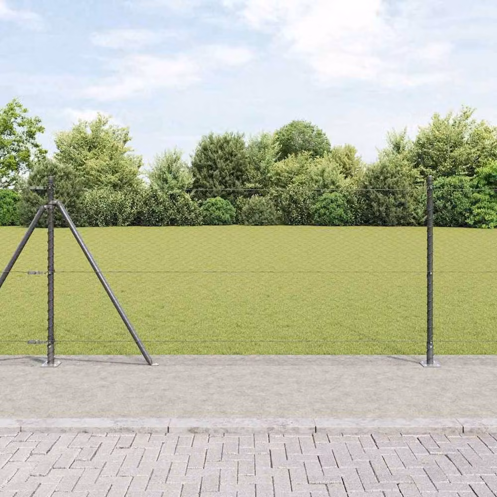 Berkfield Home Grey Steel Hexagon Fence 0.8 x 100 m – 2