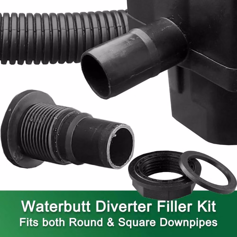 SPETLEK Rainwater Water Butt Diverter Kit in Black – 4