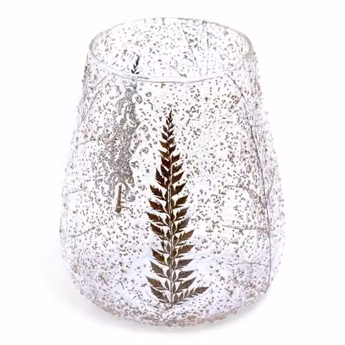Serenityy Pino Natural Floral Glass Large Bowl Candle Holder in Brown, W/D/H: 15 x 15 x 12 cm – 1