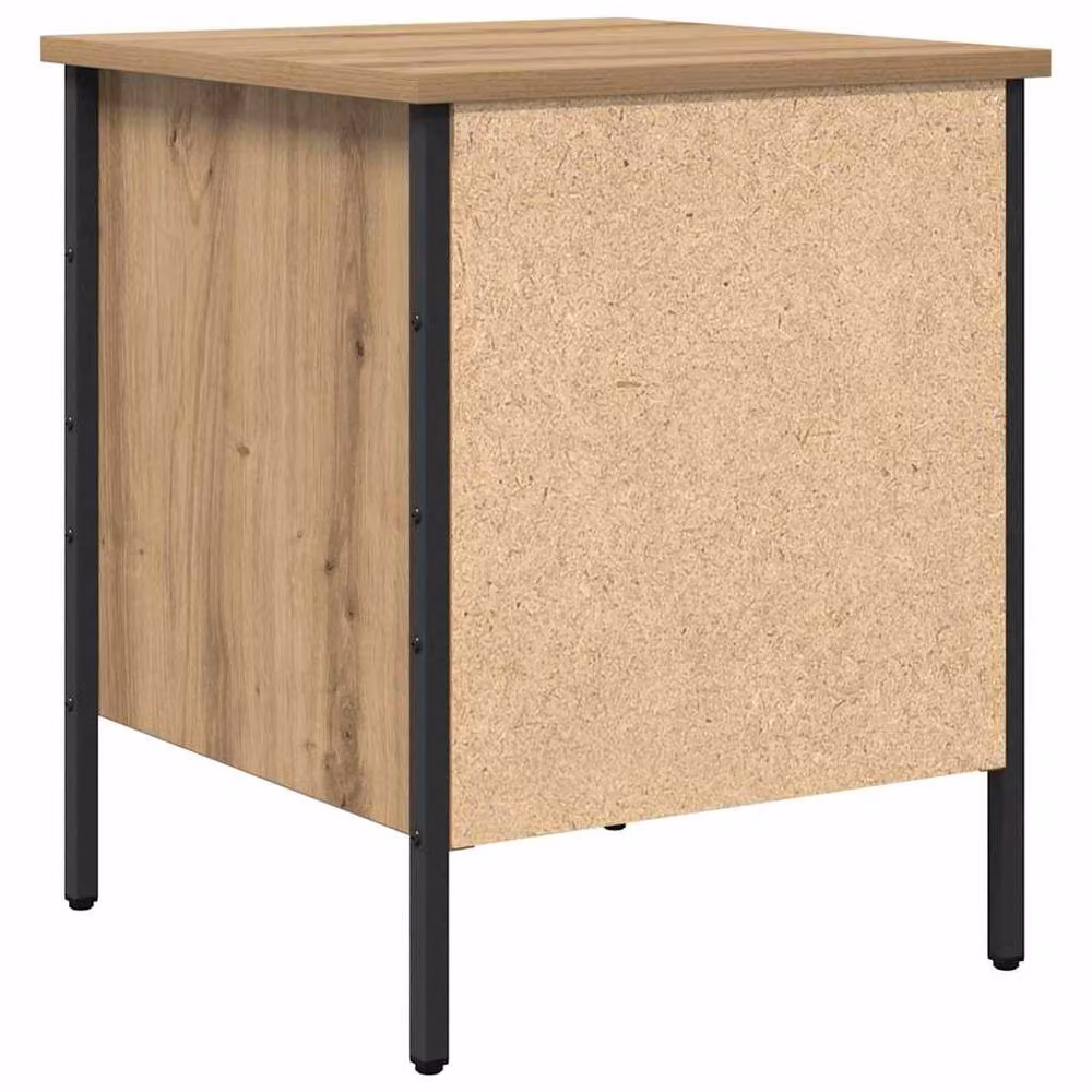 Berkfield Home Modern Artisan Oak Bedside Cabinet in Beige, W/D/H: 40 x 42 x 50 cm – 3