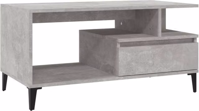 Berkfield Home Industrial Rectangular Coffee Table in Concrete Grey, W/D/H: 90 x 49 x 45 cm – 1