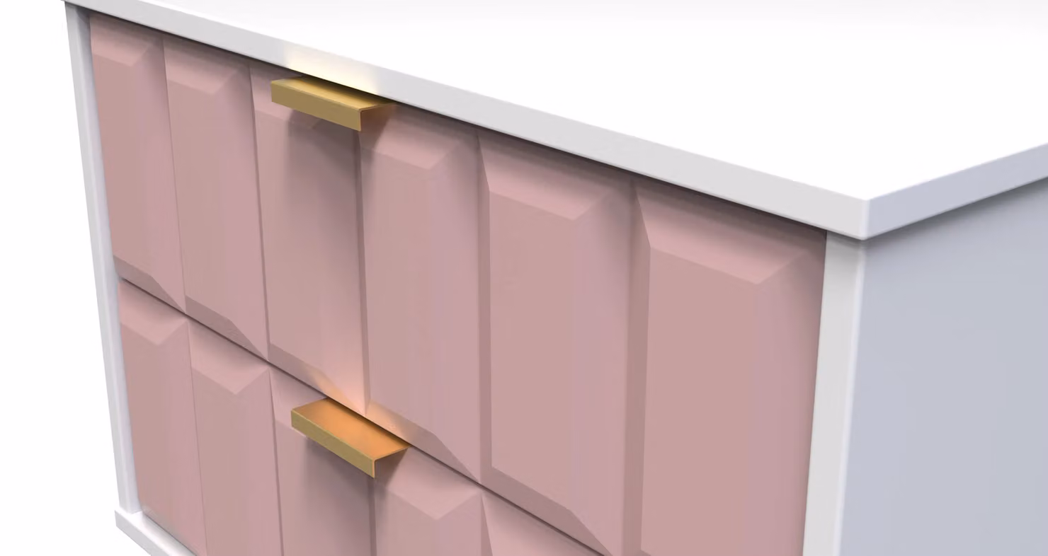2 U Metro 2 Drawer Side Table in Dusty Pink and Gold – 3