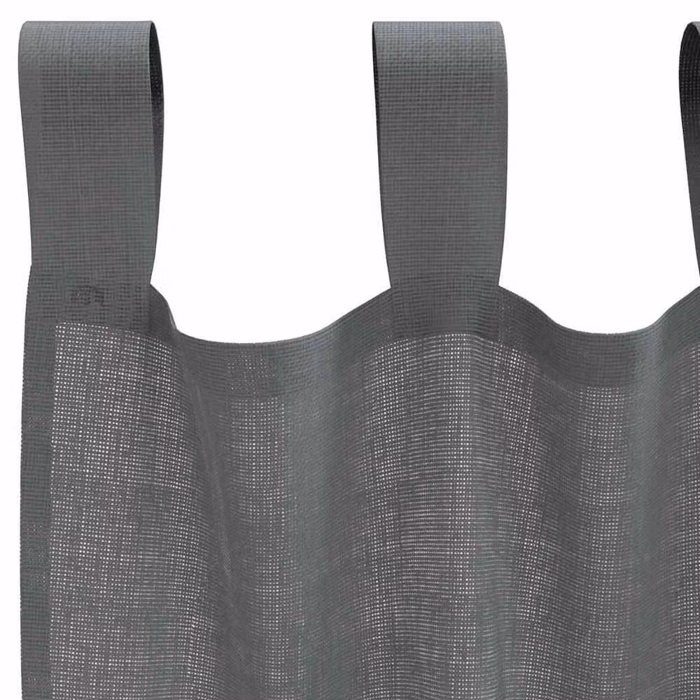 Berkfield Home Transparent Voile Fabric Panel Curtains with Tabs, 2 Pack, Dark Grey, W: 140 cm, H: 260 cm – 4