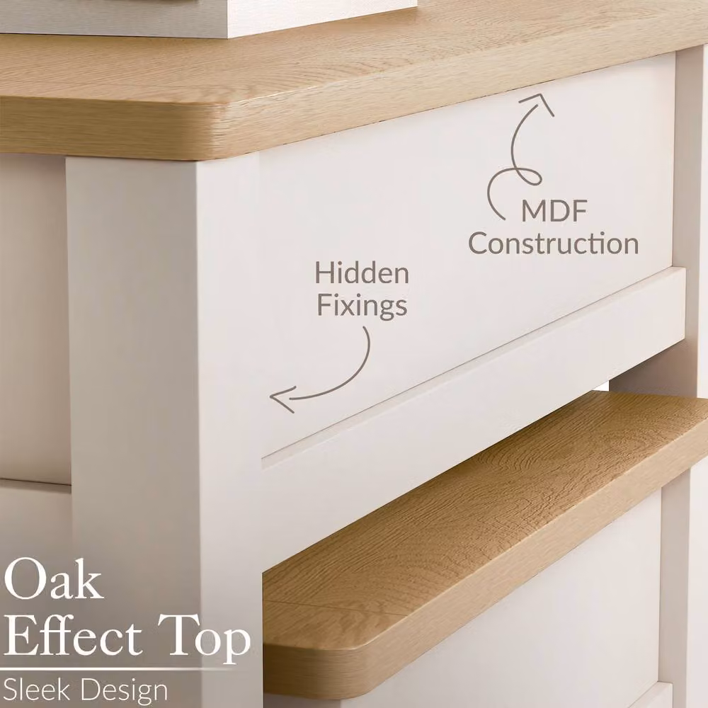Christow Set of 2 Nest of Tables in Cream Oak Effect with Storage – 2