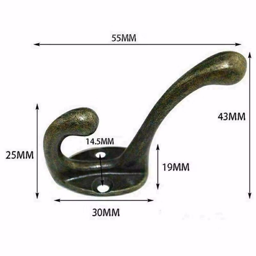 VOGREX 10-Piece Vintage Wall Mounted Zinc Alloy Coat Hooks in Bronze – 2