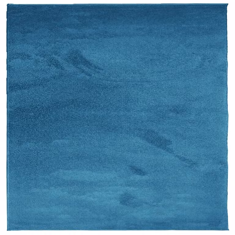 Berkfield Home OVIEDO Short Pile Square Rug in Turquoise Blue, W/D/H: 120 x 120 x 1 cm