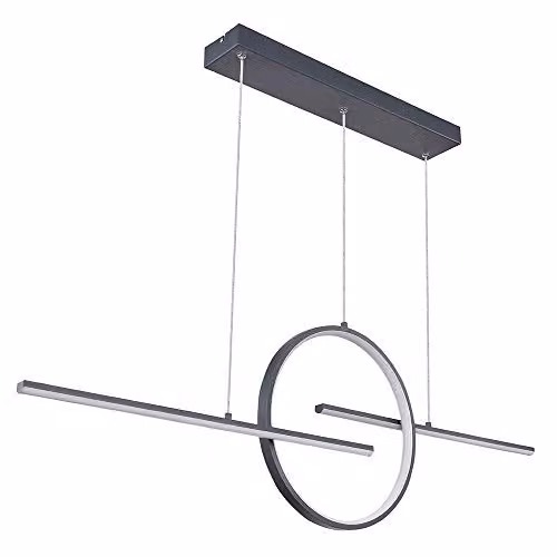 Globo Lighting Barral LED Pendant Light in Grey, Dimmable with Remote Control
