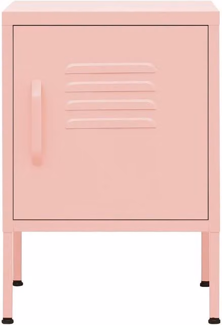 Berkfield Home Pink Metal Nightstands, Set of 2, W/D/H: 35 x 35 x 51 cm