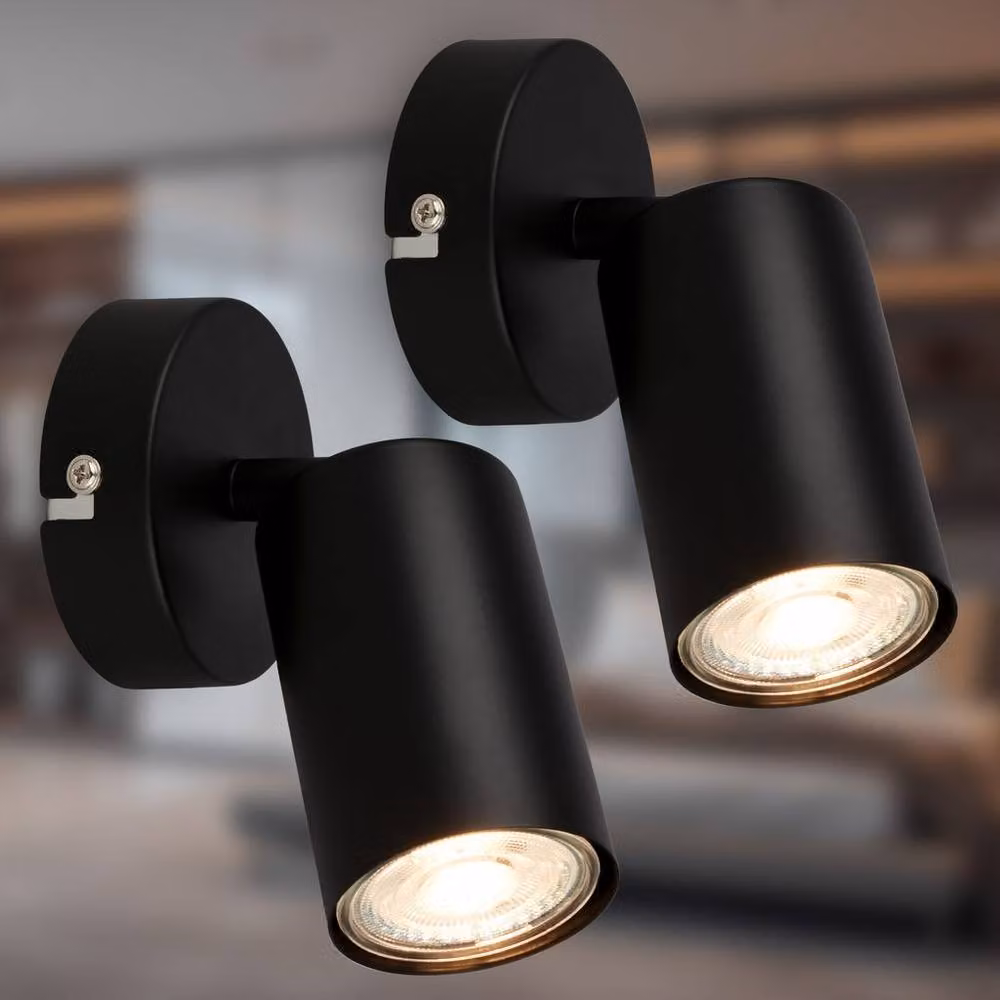 Briloner Black Metal Adjustable LED Wall Spotlight – 2