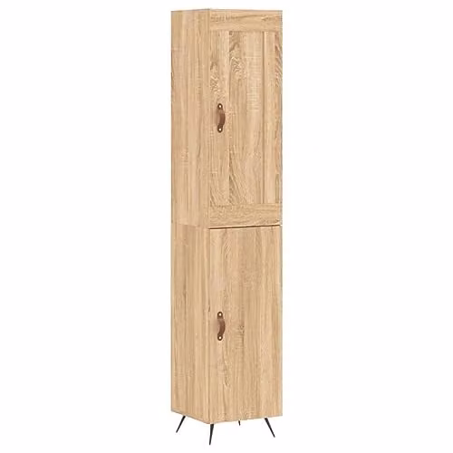 vidaXL Modern Highboard in Brown Sonoma Oak, W/D/H: 34.5 x 34.5 x 180 cm