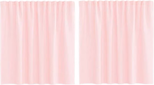 Berkfield Home Pink Voile Fabric Panel Curtains with Tabs, 2 Pack, W: 140 cm, H: 140 cm
