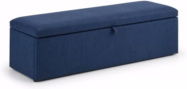 Julian Bowen Sorrento Blue Linen Fabric Upholstered Blanket Box – 2