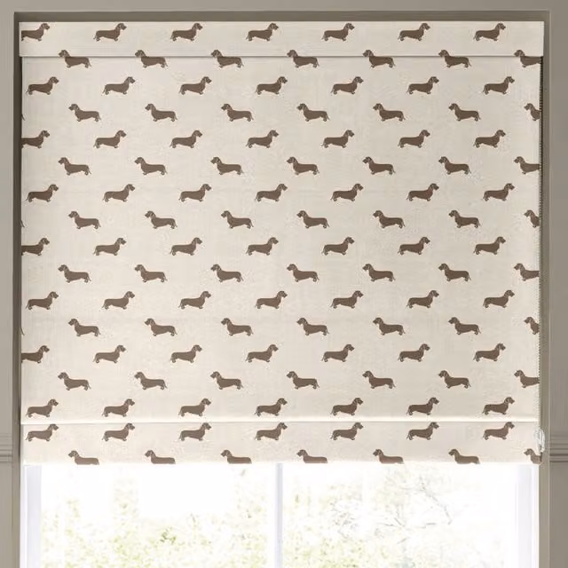 Emily Bond Basil Made to Measure Blackout Roman Blind in Stone