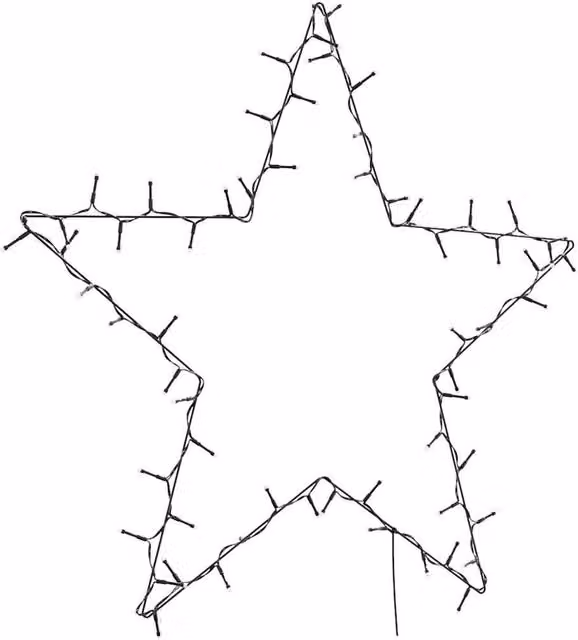 Berkfield Home Star Silhouette Christmas Lights with 80 Warm White LEDs in Black