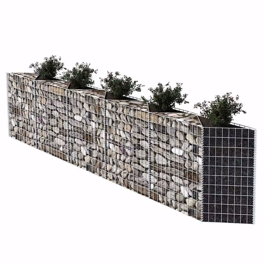 Berkfield Home Galvanised Steel Gabion Basket in Silver, W/D/H: 300 x 30 x 100 cm – 3