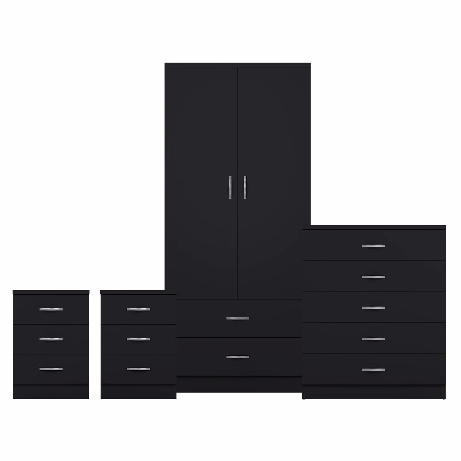 Vida Designs Riano 4 Piece Black Bedroom Set – 2