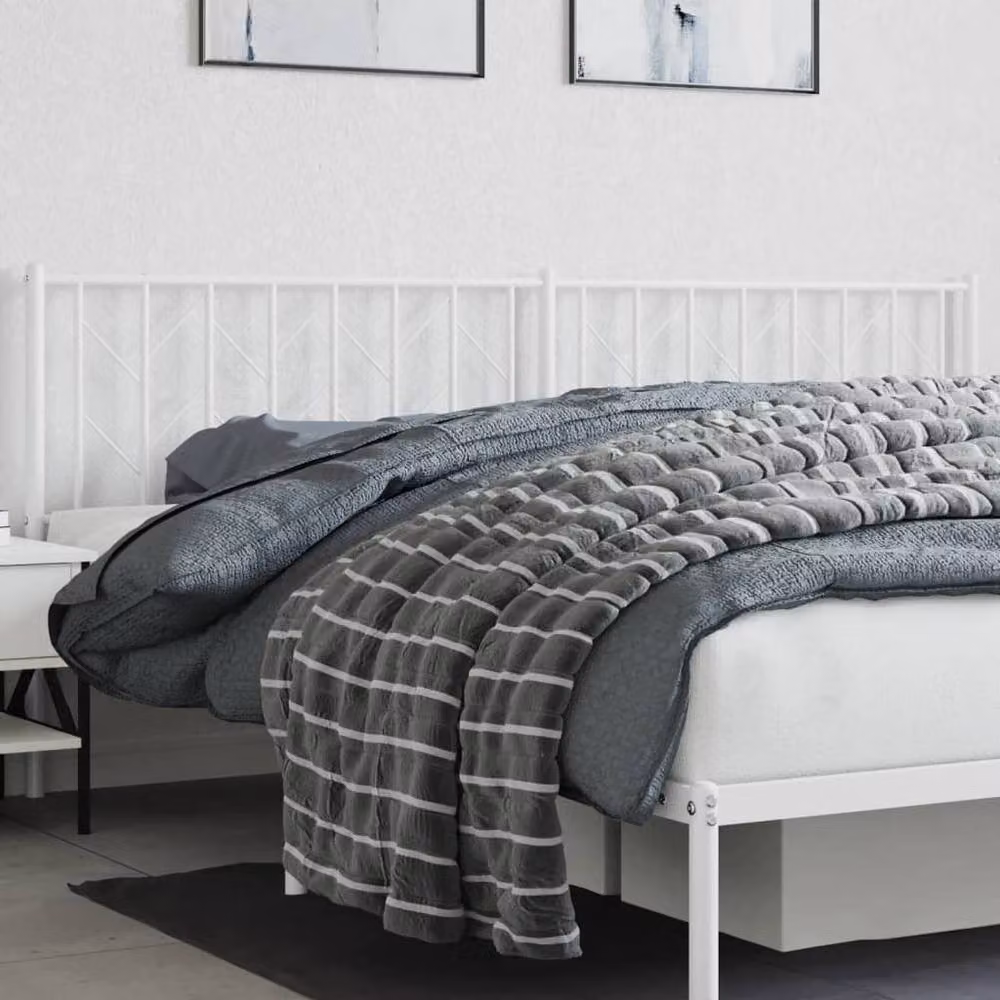 Berkfield Home Classic Metal Headboard in White, 200 cm – 2