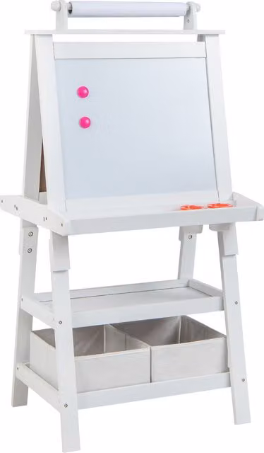 COSTWAY 3 in 1 Kids Art Easel with Whiteboard in White